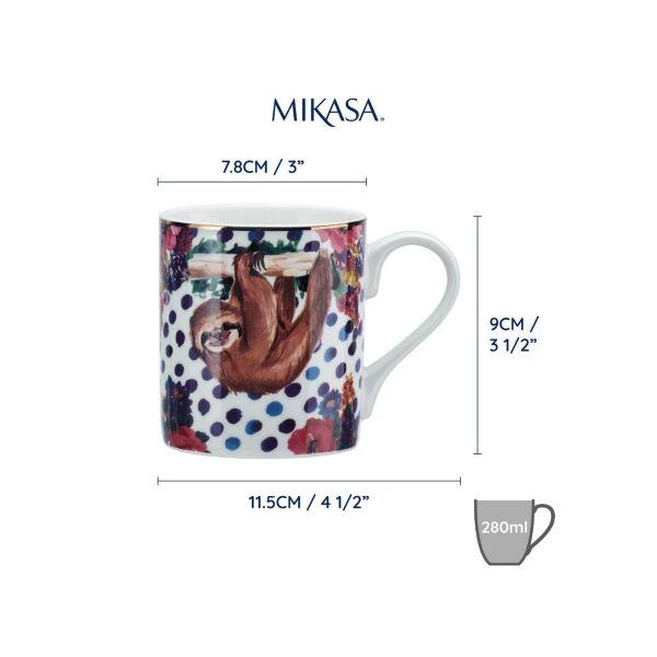 Mikasa Wild At Heart Fine China 280 ml Kupa Tembel Hayvan