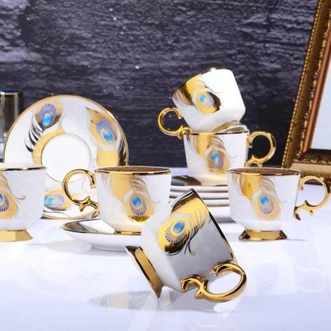 Kosova RSY-101 90cc 6'lı Ayaklı Fincan Takımı Tüy Beyaz