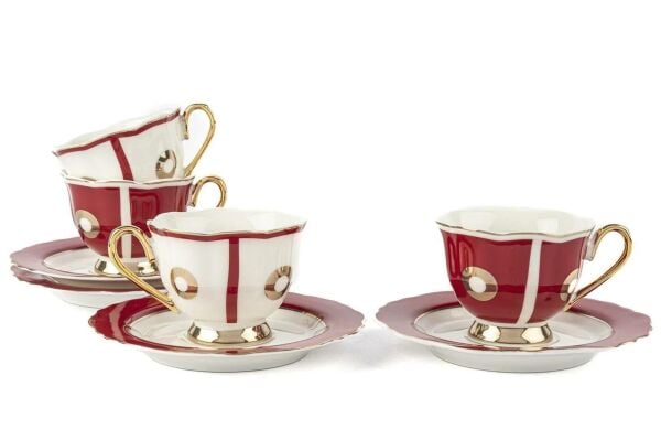 Mikasa Moor Bahia Kırmızı 4'lü Kahve Fincan Seti