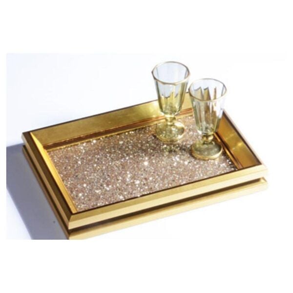 Kosova Ga-731 Kulpsuz Küçük Tepsi(20*28) (Altın)