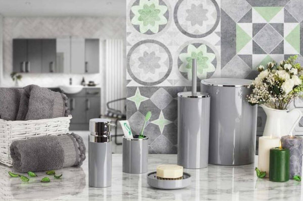 Primanova Lenox Gri 5'li Banyo Seti