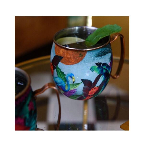 Mikasa Sarah Arnett Paslanmaz Çelik 450 ml Moscow Mule Kupa Flamingo