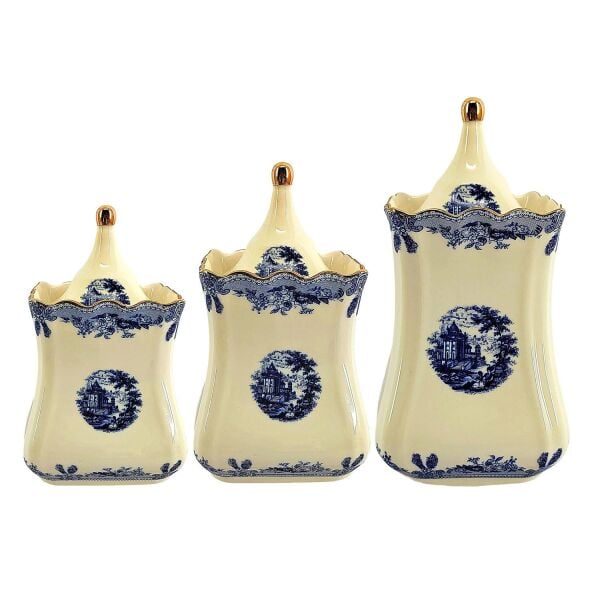 Lucky Art Margaret New Bone Vazo Form 3Lu Kavanoz Seti