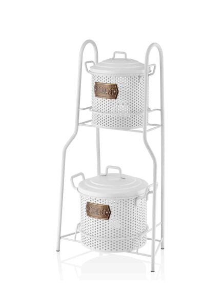 The Mia Katlı Sebze ve Meyve Standı-Beyaz