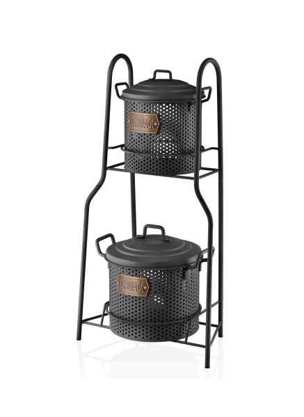 The Mia Katlı Sebze ve Meyve Standı-Siyah