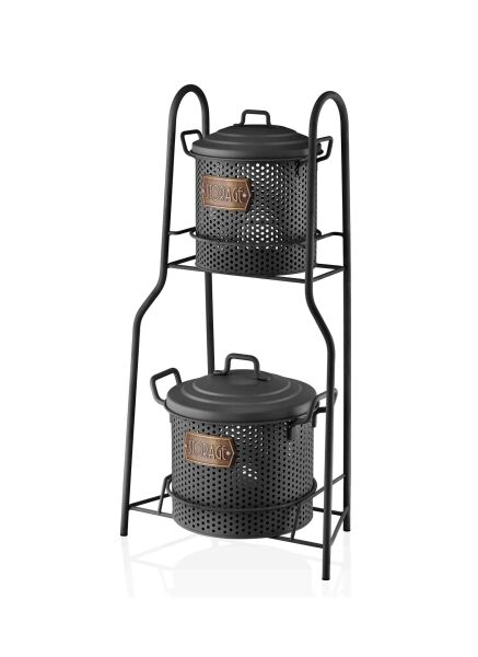 The Mia Katlı Sebze ve Meyve Standı-Siyah