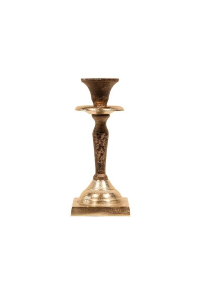 Lucky Art Brown Gold Tekli Küçük Şamdan 19 cm