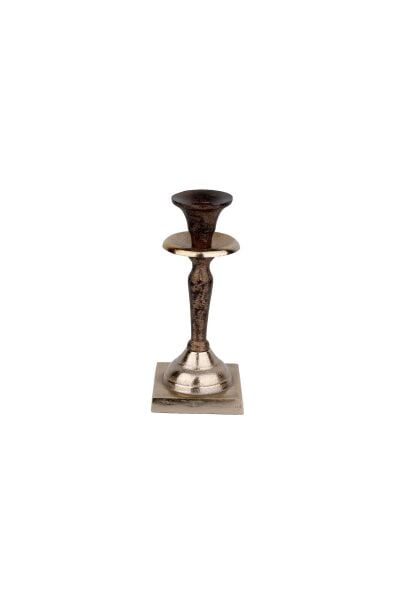 Lucky Art Brown Gold Tekli Küçük Şamdan 19 cm