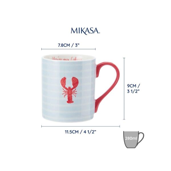 Mikasa Fine China 280 ml Düz Taraflı Kupa Istakoz