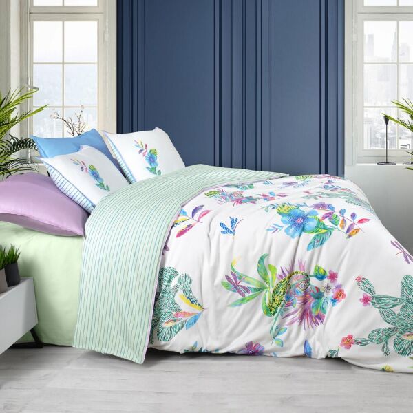 Sarev Jimena Saten Nevresim Takımı Çift Kişilik 4 Yastık Multicolour