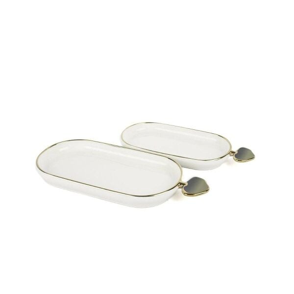 Mikasa Moor Clover Yeşil 2li Kayık Servis Seti Kçk 25cm Byk 31cm