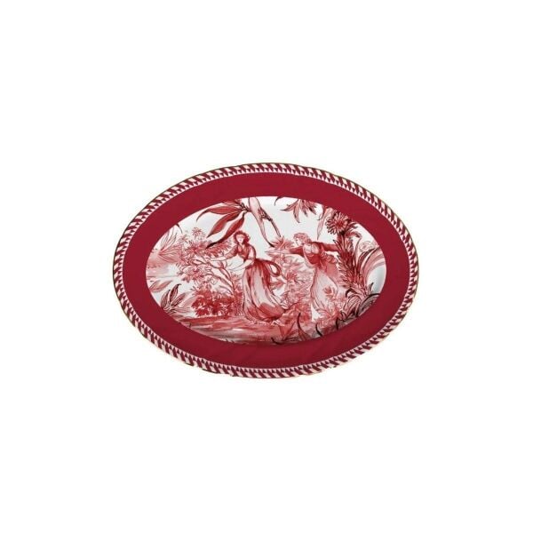 Baci Milano Le Rouge Oval Tabak Porselen 36x26 cm