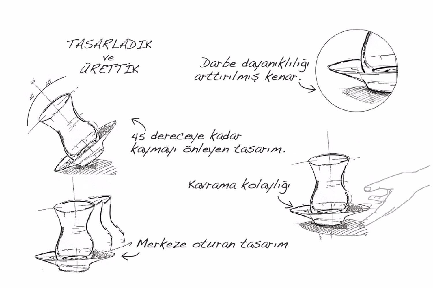 Porland Morocco Karışık Renk Çay Bardak Takımı 12 Parça
