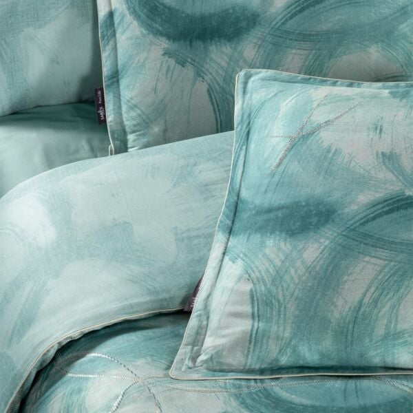 Sarev Debrina Saten Nevresim Takımı Çift Kişilik 4 Yastık Mint