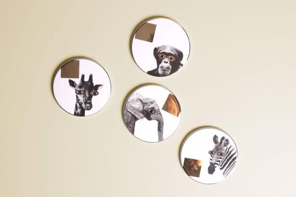 Porland Wild Life 4'lü Bardak Altlığı 10cm