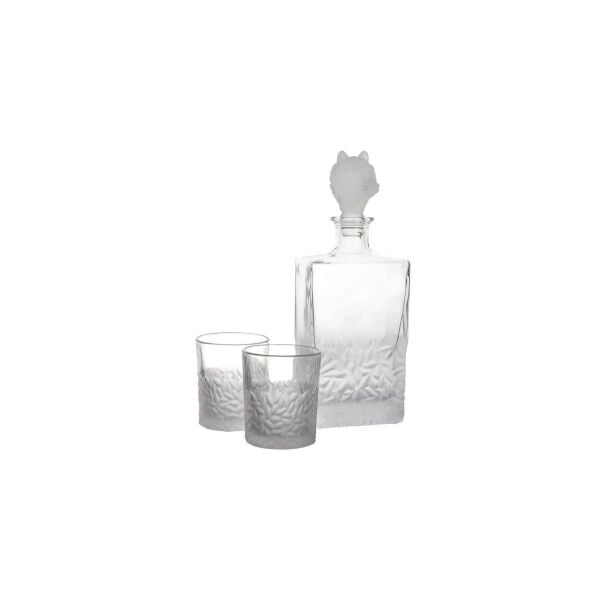 Mikasa Moor Buzlu Kurt Kapaklı Cam Viski Seti 3 Parça 800ml- 280ml