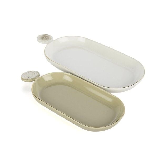 Mikasa Moor Rosaria Krem Beyaz 2li Oval Tabak 30x14- 26x11cm