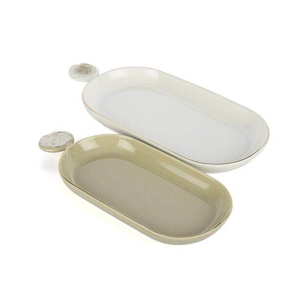 Mikasa Moor Rosaria Krem Beyaz 2li Oval Tabak 30x14- 26x11cm