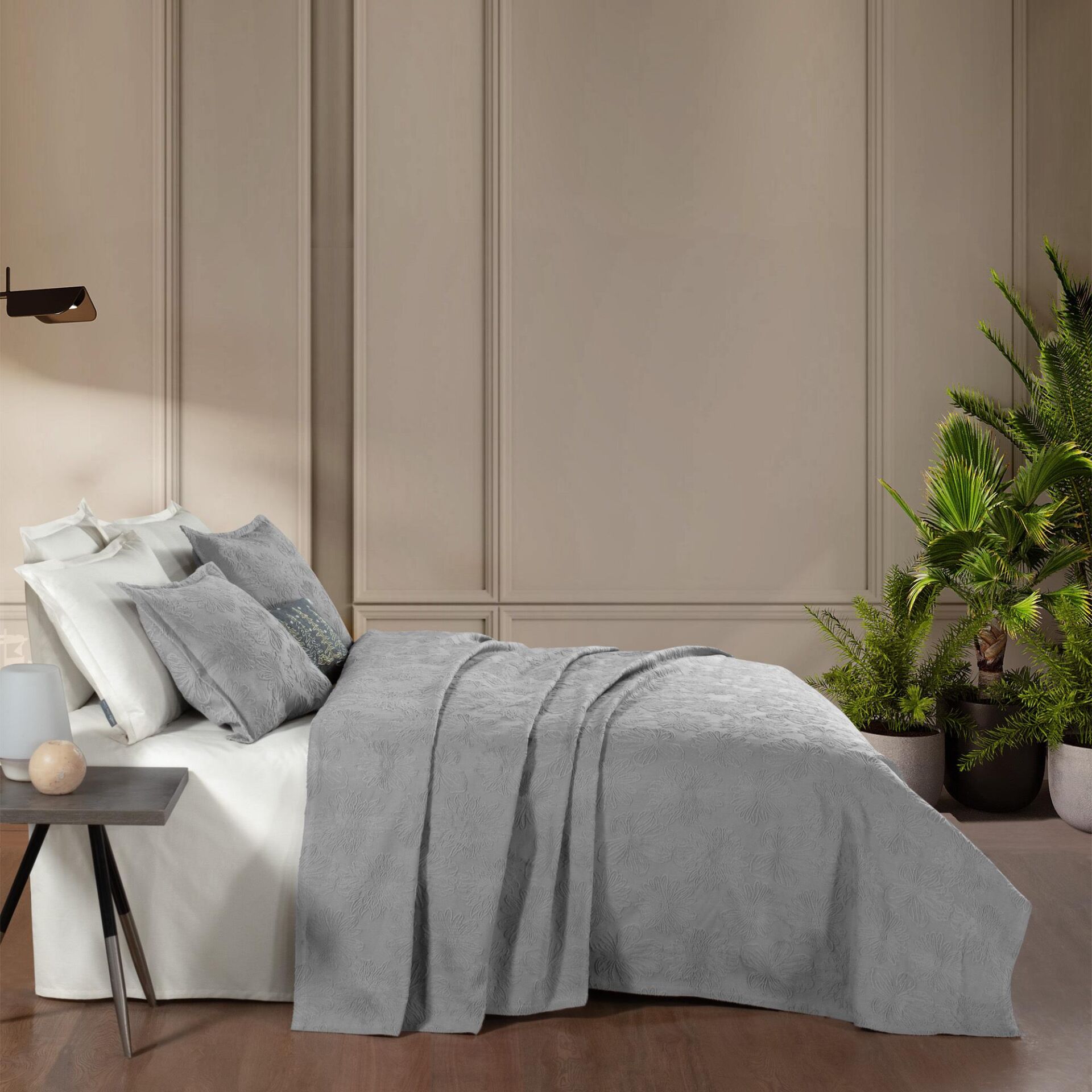 Sarev Florion Yatak Örtüsü Çift Kişilik Gri