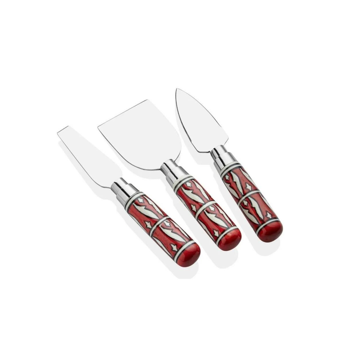 The Mia Corallo Peynir Servis Seti Kırmızı 3 Parça