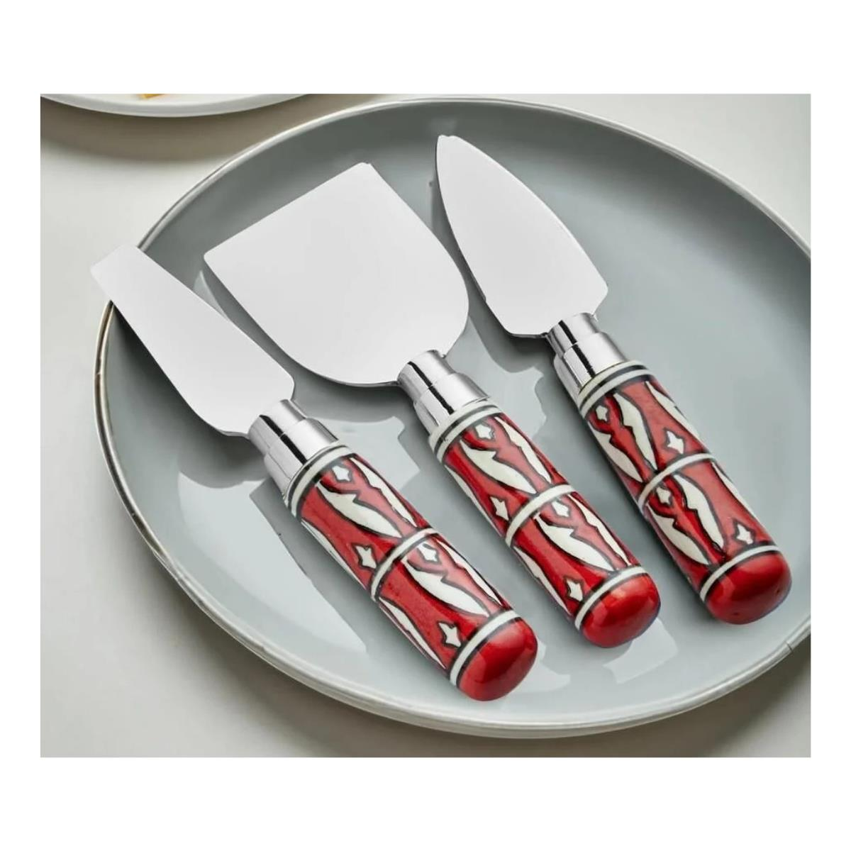 The Mia Corallo Peynir Servis Seti Kırmızı 3 Parça