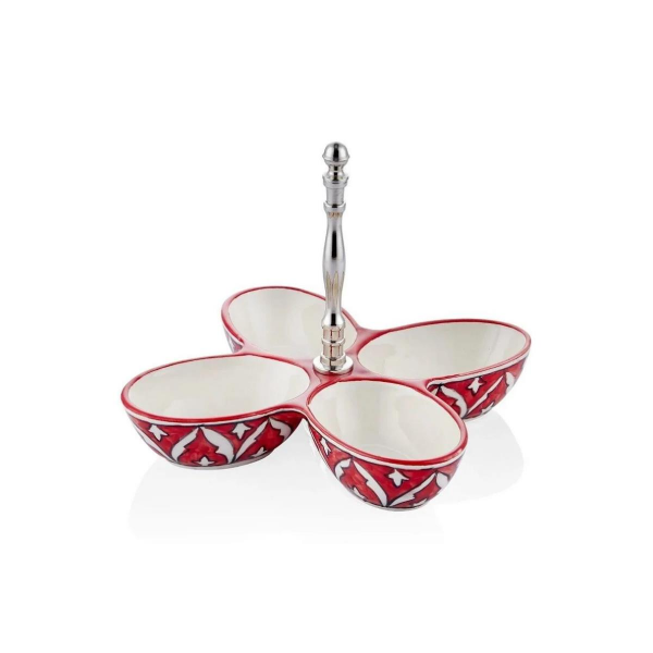 The Mia Corallo Çerezlik Kırmızı 4 Bölmeli