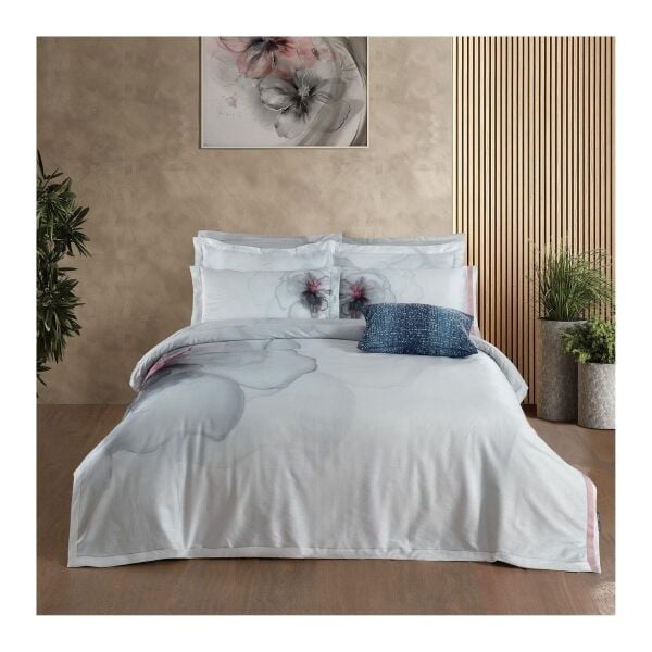 Sarev Efıra Saten Nevresim Takımı Çift Kişilik 4 Yastık