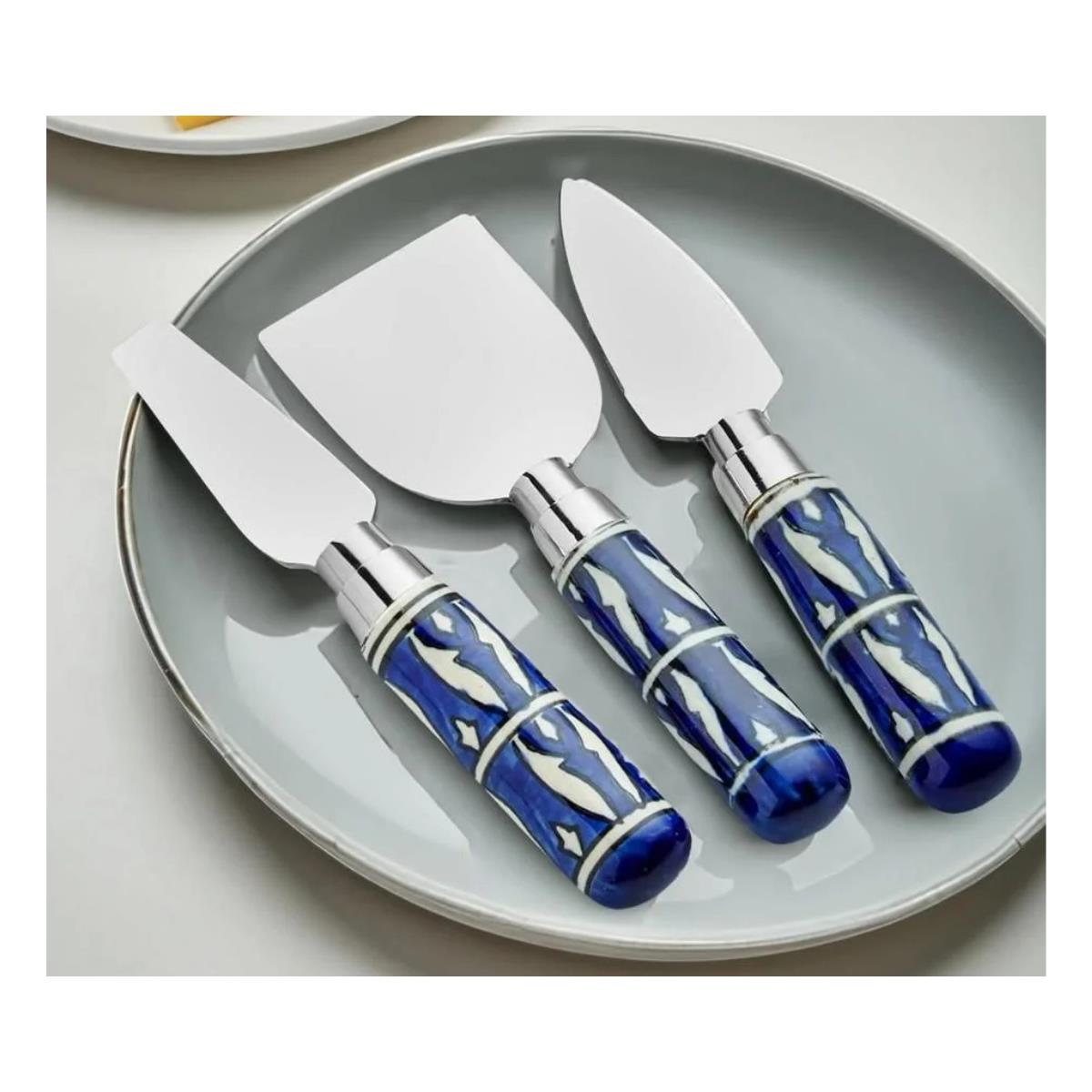 The Mia Corallo Peynir Servis Seti Mavi 3 Parça