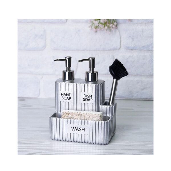 Selim Dekor Grooved İkili Sıvılı Süngerlik Gümüş