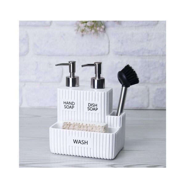 Selim Dekor Grooved İkili Sıvılı Süngerlik Beyaz