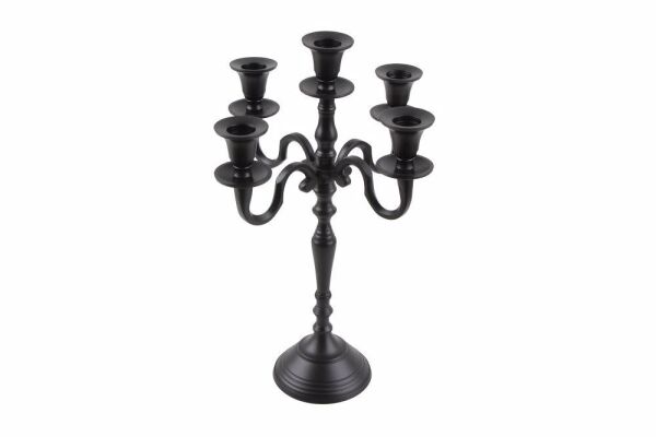 Porland Argos Siyah 5 Kollu Şamdan 36cm