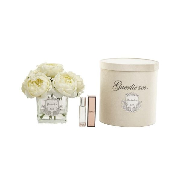 Guerli&Co 7 li Krem Şakayık Kare Cam Gümüş Logo