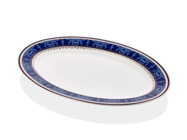 Joy Carmen Blue Banube Büyük Kayık Tabak 30x20 Cm