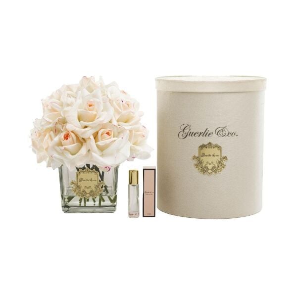 Guerli&Co 15 Gül Krem Pembe Kare Cam Gold Logo