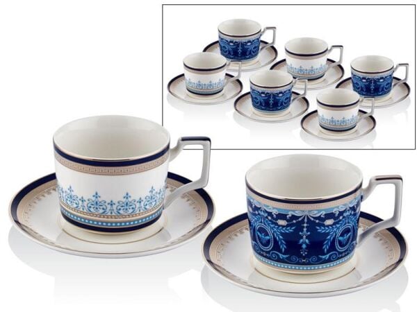 Joy Carmen Blue Banube 6'lı Çay Fincanı Seti 15x6,5 Cm
