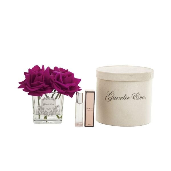 Guerli&Co 4 Gül Bordo Kare Cam Gümüş Logo