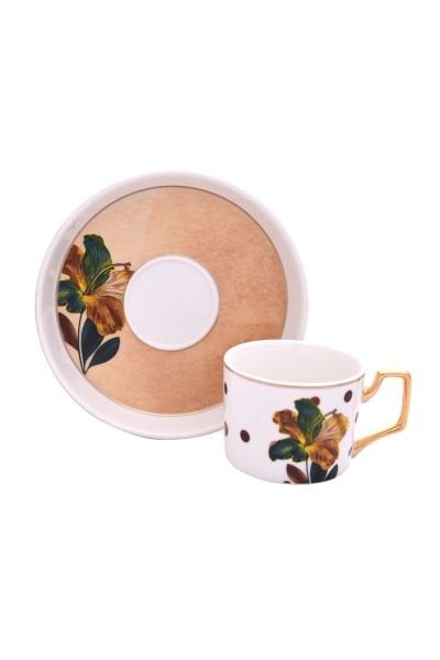 Lucky Art Arden 6'lı Bone Kahve Fincan Seti