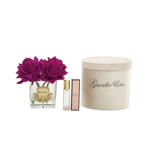 Guerli&Co 4 Gül Bordo Kare Cam Gold Logo