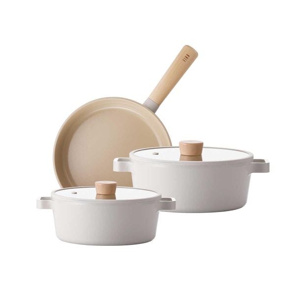 Neoflam Fika Bej Tencere Ve Tava Seti 5 Parça