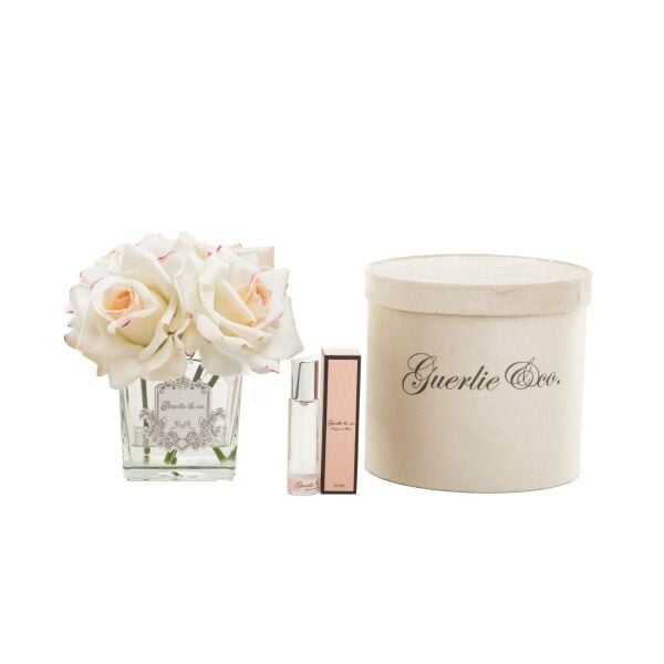 Guerli&Co 4 Gül Krem Pembe Yuvarlak Cam Gold Logo