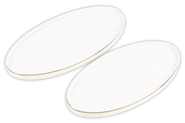 Mikasa Moor Gold Modern 2li Kayık Tabak 31x16cm 36x18 cm