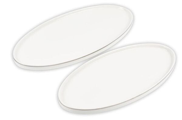 Mikasa Moor Silver Modern 2li Kayık Tabak 31x16cm 36x18 cm