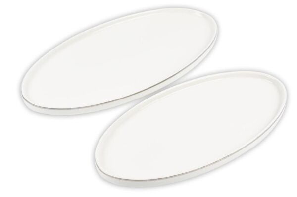 Mikasa Moor Silver Modern 2li Kayık Tabak 31x16cm 36x18 cm