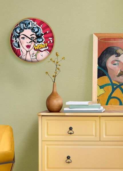 The Mia Popart Duvar Saati 30 cm