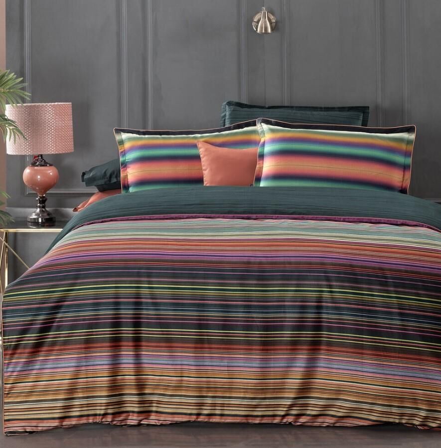 Sarev Brandon Saten Nevresim Takımı Tek Kişilik  2 Yastık