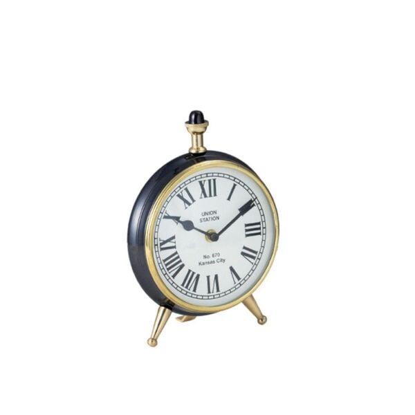 La Medore Black Nıckel Shıny Brass Table Clock 8x17,5x22,5 Cm