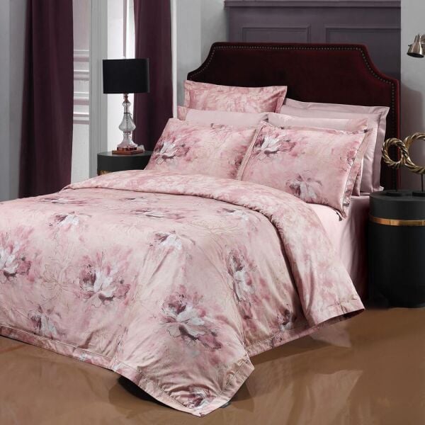 Sarev Freza Saten Nevresim Takımı Çift Kişilik 4 Yastık