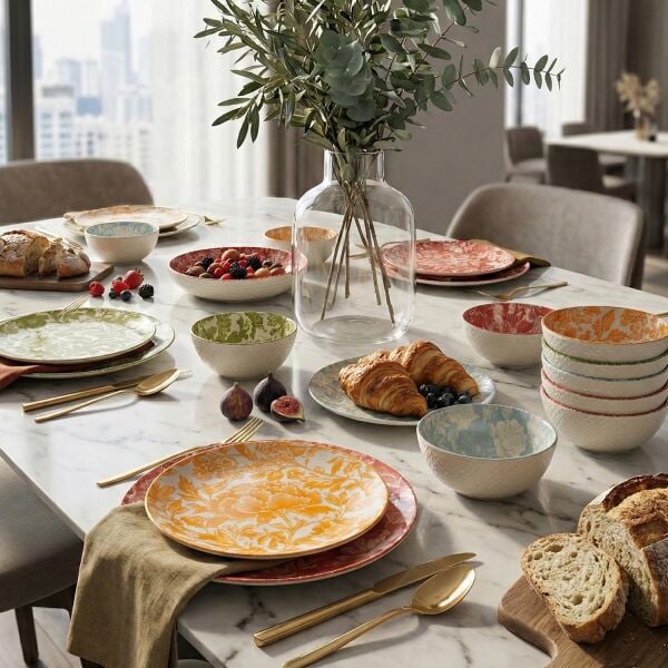 Lucky Art Aurea 2Li Seramik Derin Tabak Set 22Cm