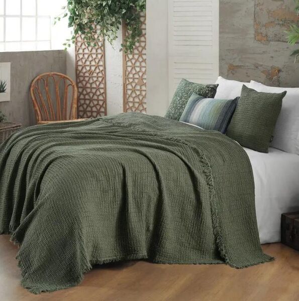 Sarev Cher Yatak Örtüsü Tek Kişilik-Yeşil