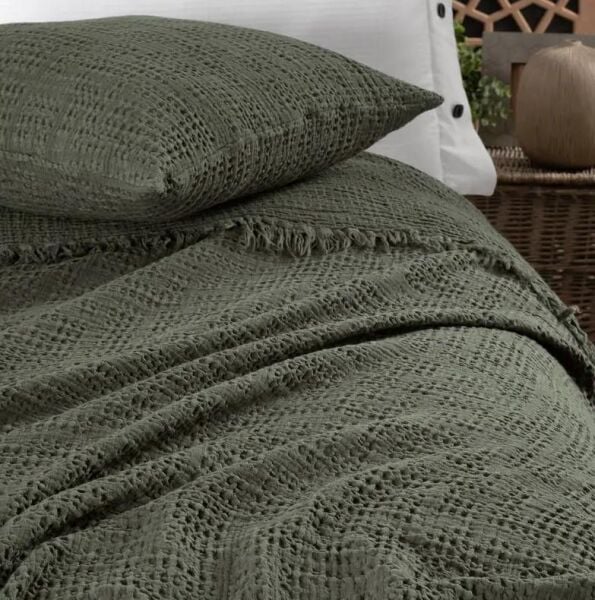 Sarev Cher Yatak Örtüsü Tek Kişilik-Yeşil